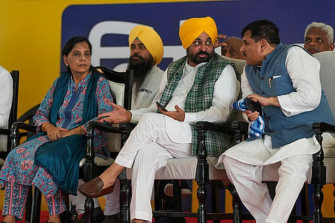 AAP protest over Kejriwal's health